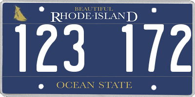 RI license plate 123172