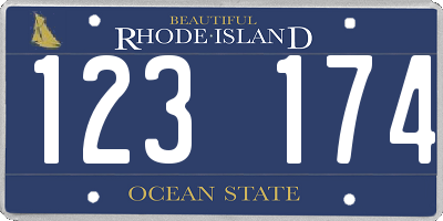RI license plate 123174