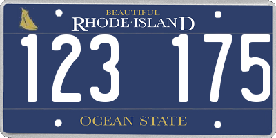 RI license plate 123175