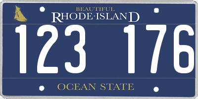 RI license plate 123176