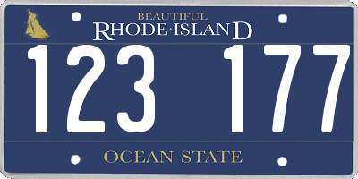 RI license plate 123177