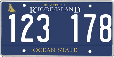 RI license plate 123178