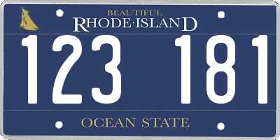 RI license plate 123181