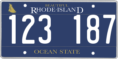 RI license plate 123187
