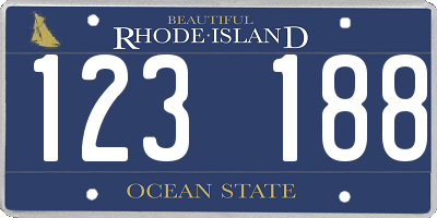 RI license plate 123188