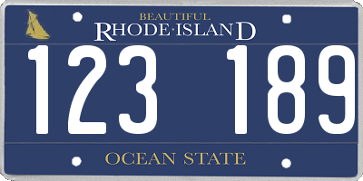 RI license plate 123189