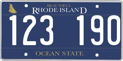 RI license plate 123190