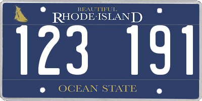 RI license plate 123191