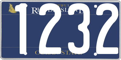 RI license plate 1232