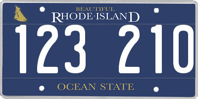 RI license plate 123210