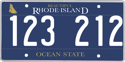 RI license plate 123212
