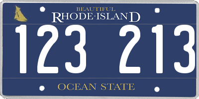 RI license plate 123213