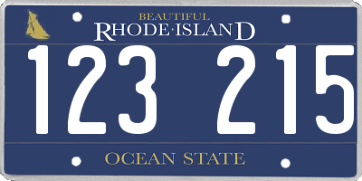 RI license plate 123215
