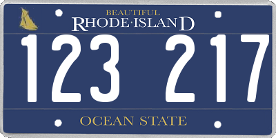 RI license plate 123217