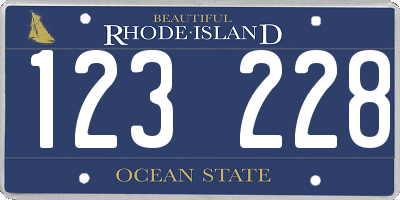 RI license plate 123228
