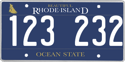 RI license plate 123232