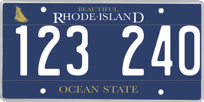 RI license plate 123240