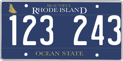RI license plate 123243