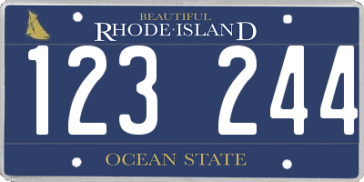RI license plate 123244