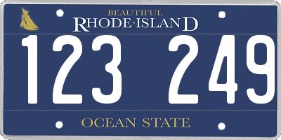 RI license plate 123249