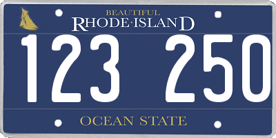 RI license plate 123250