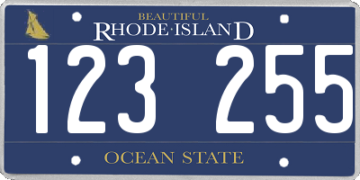 RI license plate 123255