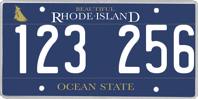 RI license plate 123256