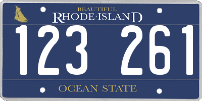 RI license plate 123261