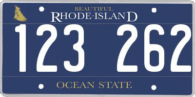 RI license plate 123262