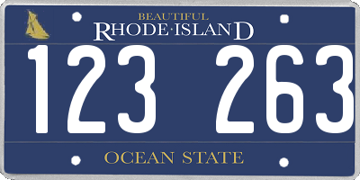 RI license plate 123263