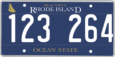 RI license plate 123264