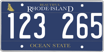 RI license plate 123265