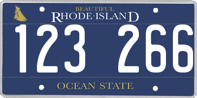 RI license plate 123266