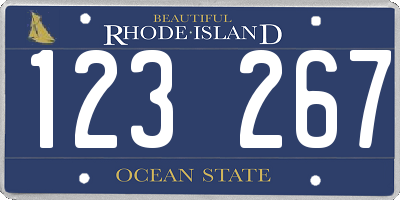 RI license plate 123267