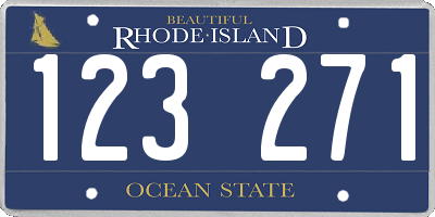 RI license plate 123271