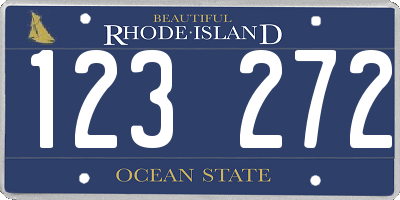 RI license plate 123272