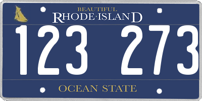 RI license plate 123273