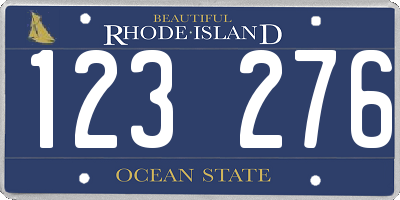 RI license plate 123276