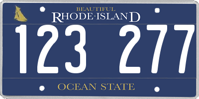 RI license plate 123277