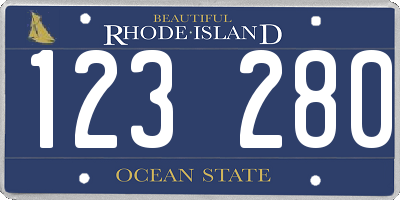 RI license plate 123280