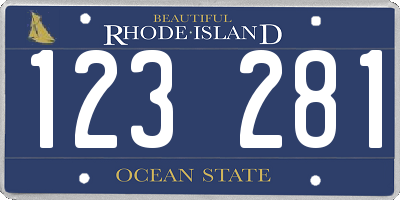 RI license plate 123281