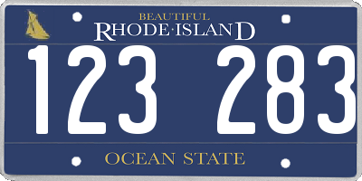 RI license plate 123283