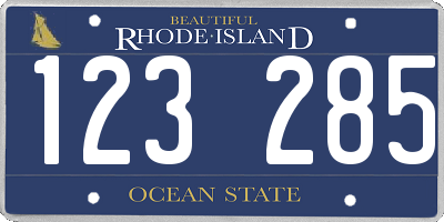 RI license plate 123285