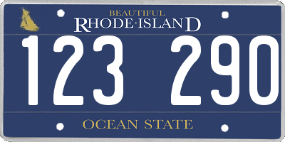 RI license plate 123290