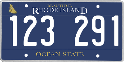 RI license plate 123291