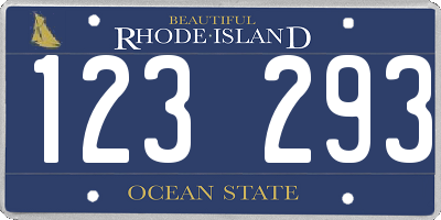 RI license plate 123293