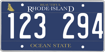 RI license plate 123294