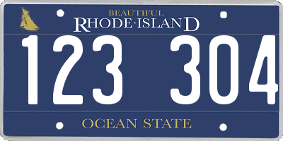 RI license plate 123304