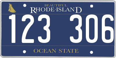 RI license plate 123306