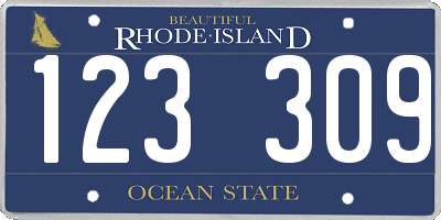 RI license plate 123309